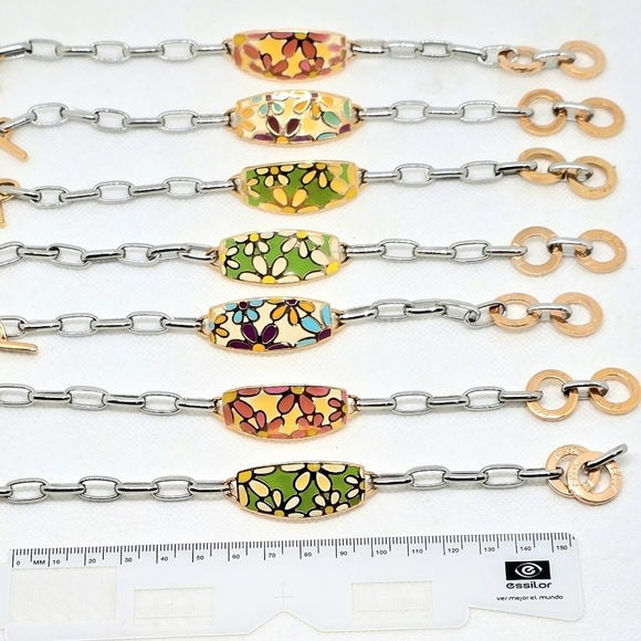 LOT OF 7 PIECES Floral Enamel Bracelet - Picture 10 of 11
